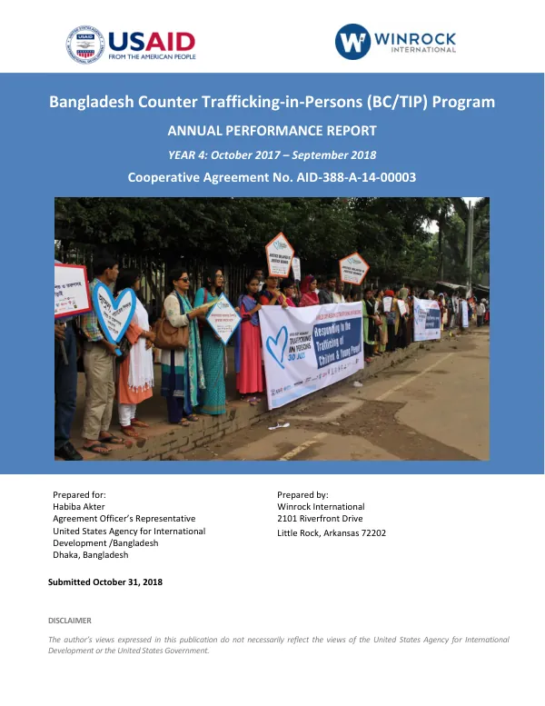Bangladesh Counter Trafficking-in-Persons Annual Performance Report Year 4