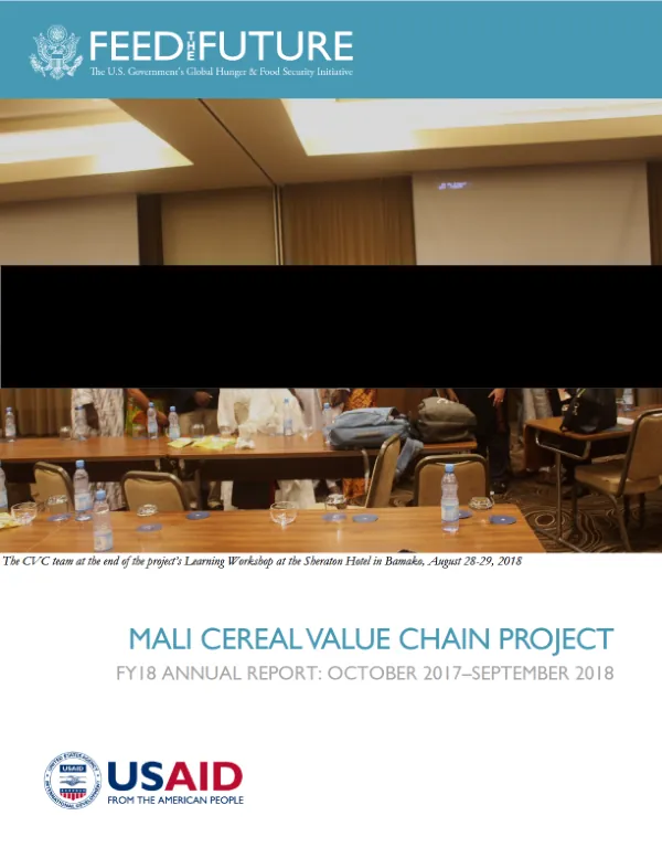 Mali Cereal Value Chain Project FY18 Annual Report