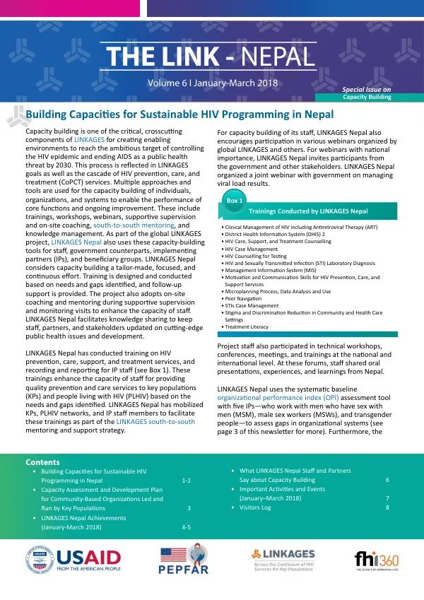 Building Capacities for Sustainable HIV Programming in Nepal