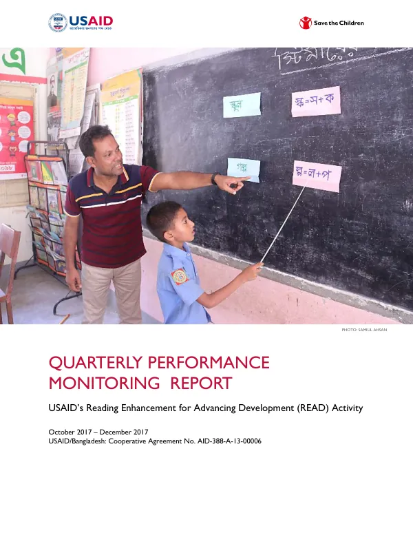 Quarterly Performance Monitoring Report: USAID’s Reading Enhancement for Advancing Development (READ) Activity