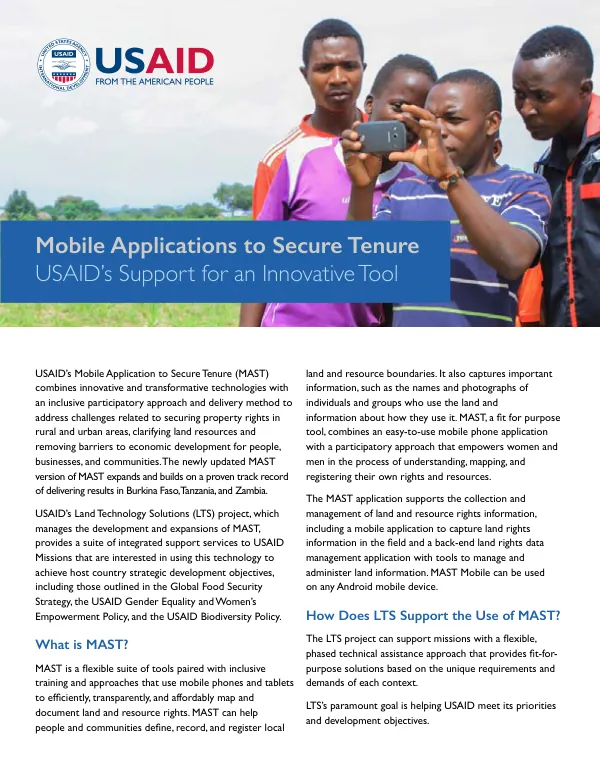 USAID’s Mobile Application to Secure Tenure (MAST)