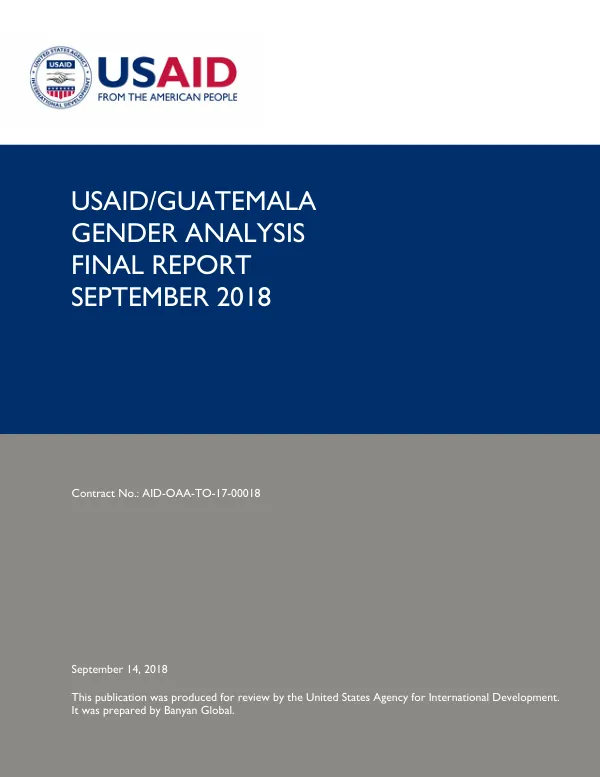 USAID/Guatemala Gender Analysis Final Report