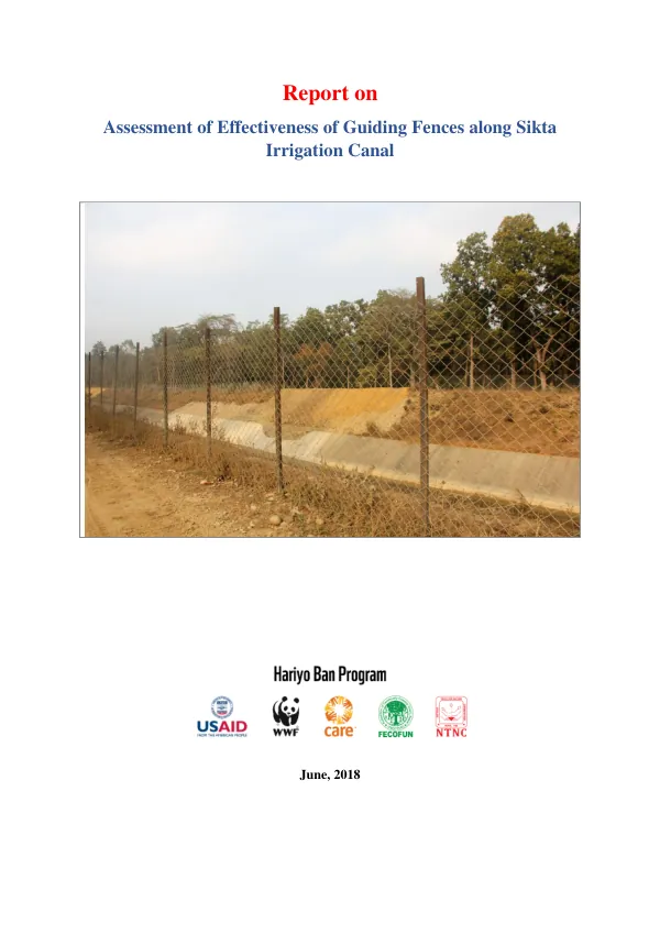 Assessment of Effectiveness of Guiding Fences along Sikta Irrigation Canal