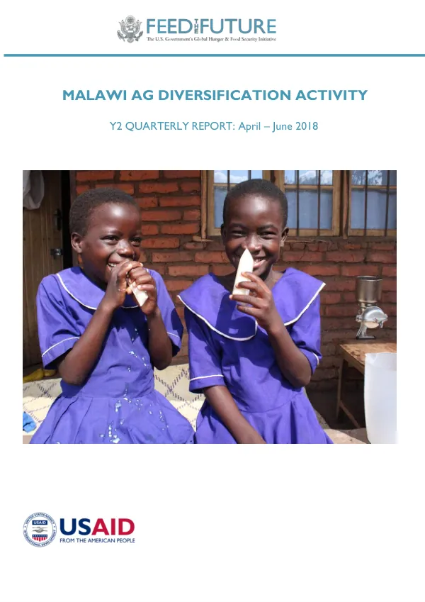 Feed the Future Malawi Ag Diversification Activity Y2Q3 Quarterly Report