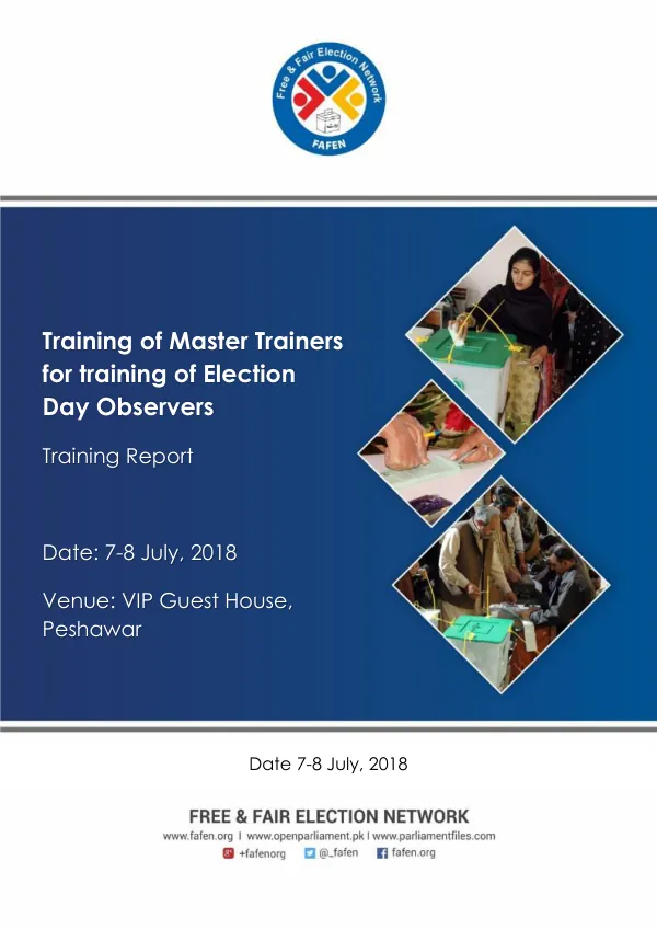 Training of Master Trainers for training of Election Day Observers Training Report