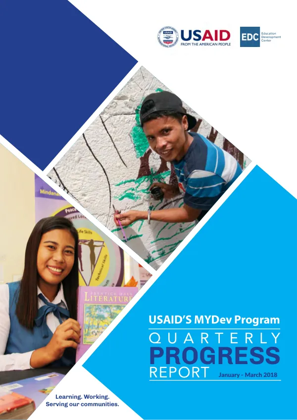 Mindanao Youth for Development (MYDev) Program's Quarterly Progress Report (QPR) covering the period January - March 2018 (FY18Q2)