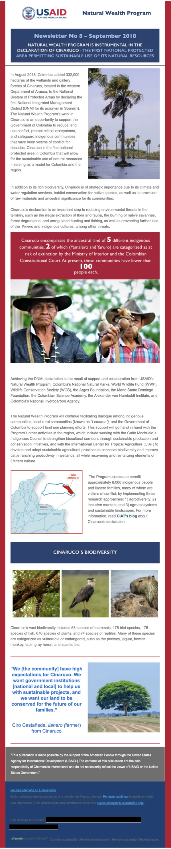 Natural Wealth Program: Newsletter No. 8