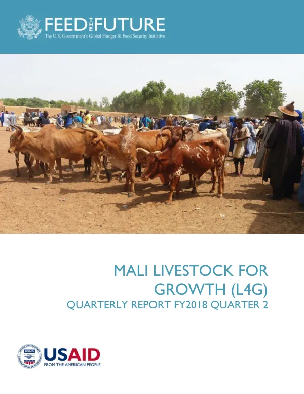 Mali Livestock for Growth (L4G) Quarterly Report FY2018 Quarter 2