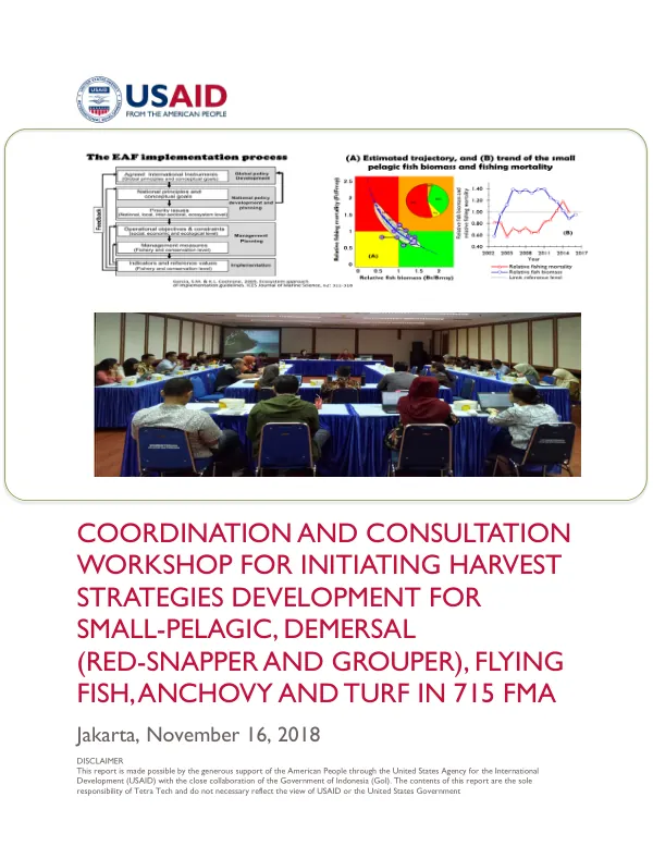 Coordination and Consultation Workshop for Initiating Harvest Strategies Development for Small-Pelagic, Demersal, Flying Fish, Anchovy, and Turf in 715 FMA