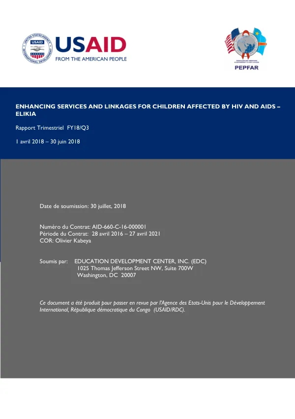 Enhancing Services and Linkages for Children Affected by HIV and AIDS – ELIKIA