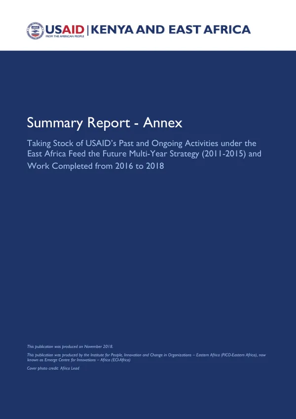 USAID East Africa Feed the Future Stock-Take Report