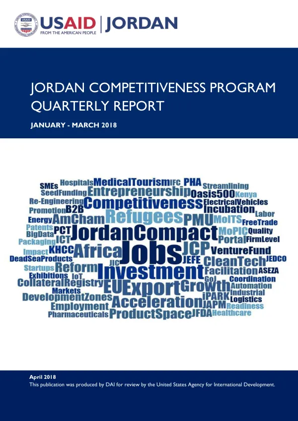 USAID JCP Quarterly Report – January-March 2018