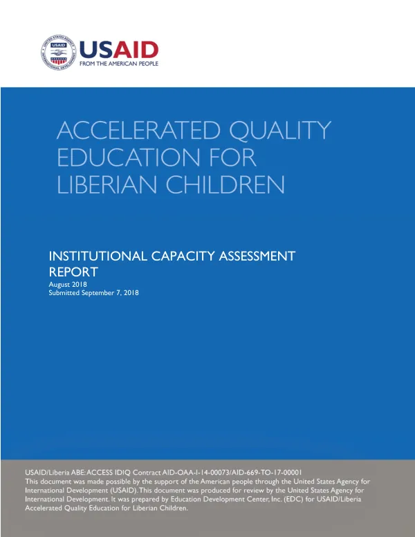 Institutional Capacity Assessment Report for FY18