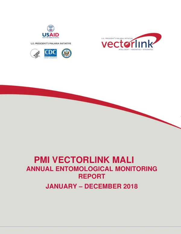 PMI VectorLink Mali 2018 Annual Entomology Report