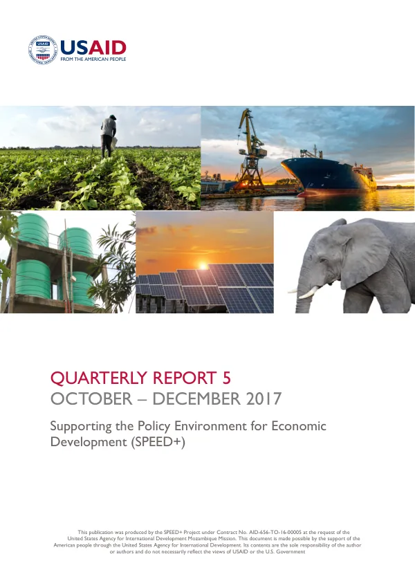 Quarterly Report Q5: Supporting the Environment for Economic Development (SPEED+)