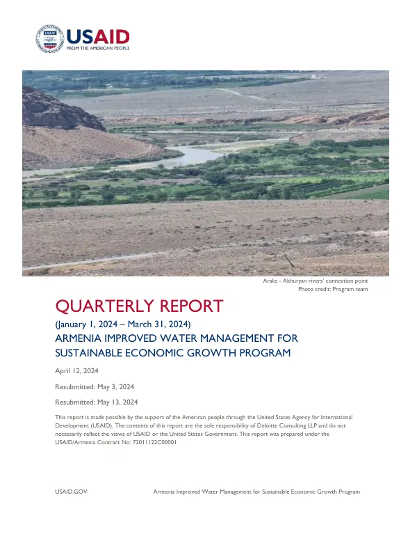 Armenia Improved Water Management for Sustainable Economic Growth Program