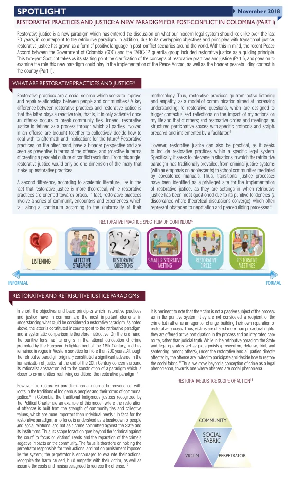 Restorative Practices and Justice: A New Paradigm for Post-Conflict in Colombia