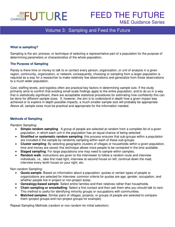 M&E Guidance Series: What is Sampling?