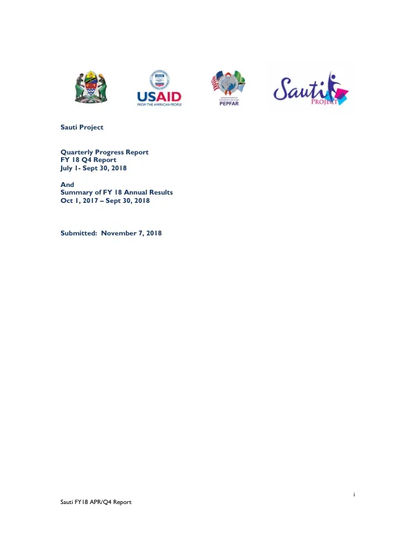 Sauti Project FY18 Q4 Report