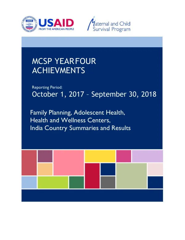 MCSP India- PY 4 Annual Report