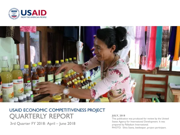 USAID Economic Competitiveness Project Quarterly Report