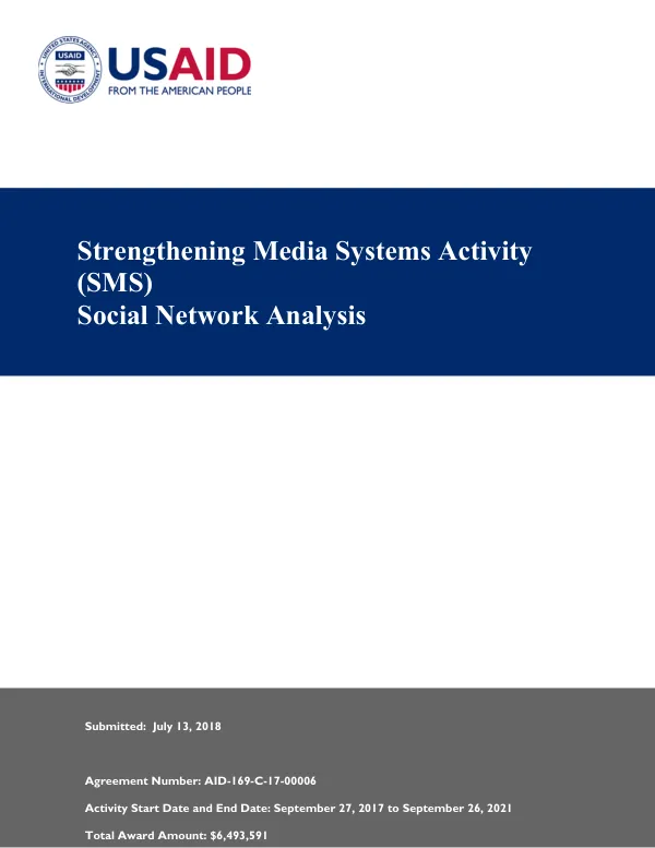 Strengthening Media Systems Activity (SMS) Social Network Analysis