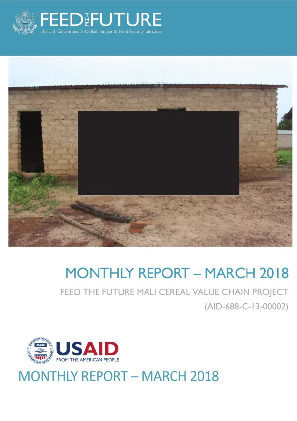 Feed the Future Mali Cereal Value Chain Project