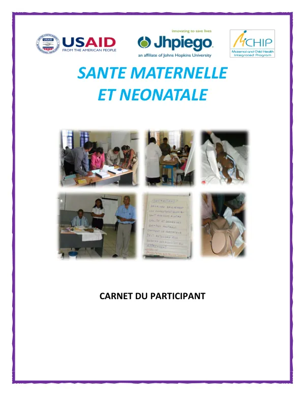 Formation de Santé Maternelle et Néonatale