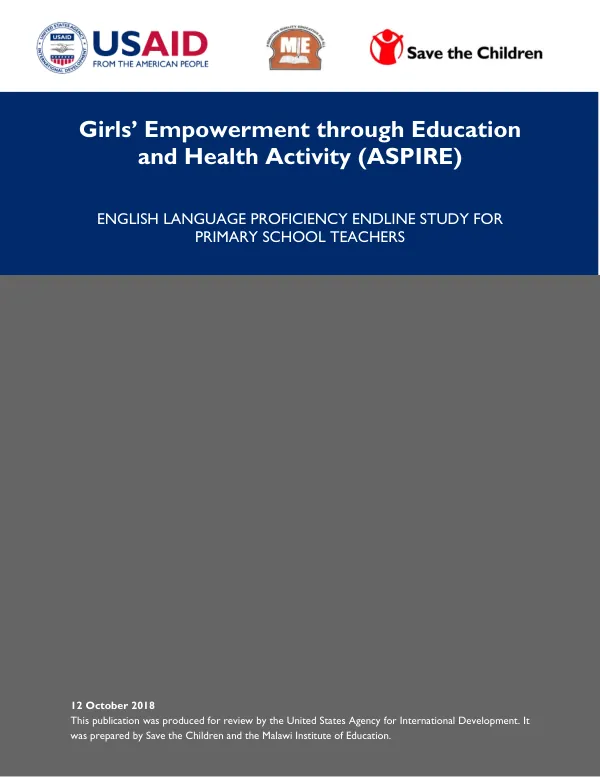English Language Proficiency Endline Study for Primary School Teachers