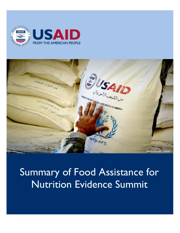Summary of Food Assistance for Nutrition Evidence Summit
