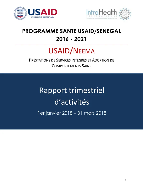 Rapport trimestriel d’activités