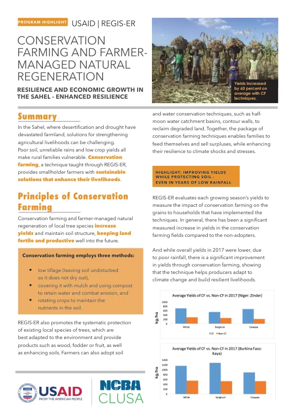 Conservation Farming and Farmer-Managed Natural Regeneration: Resilience and Economic Growth in the Sahel - Enhanced Resilience Program