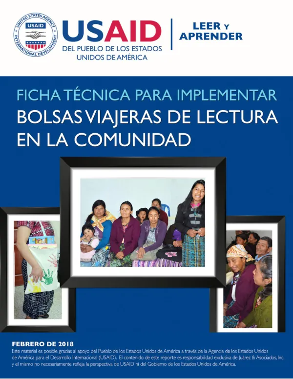 Involucramiento de padres de familia en la educación de sus hijos e hijas: Ficha técnica para implementar Bolsas viajeras de lectura en la comunidad