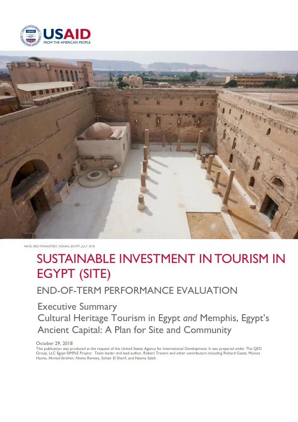 End-of-Term Evaluation of SITE: Cultural Heritage Tourism in Egypt and Memphis, Egypt’s Ancient Capital: A Plan for Site and Community Development