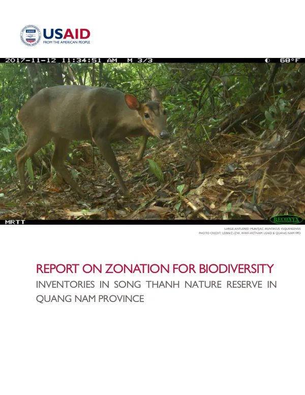 Zonation for Biodiversity Inventories in Song Thanh Nature Reserve in Quang Nam Province