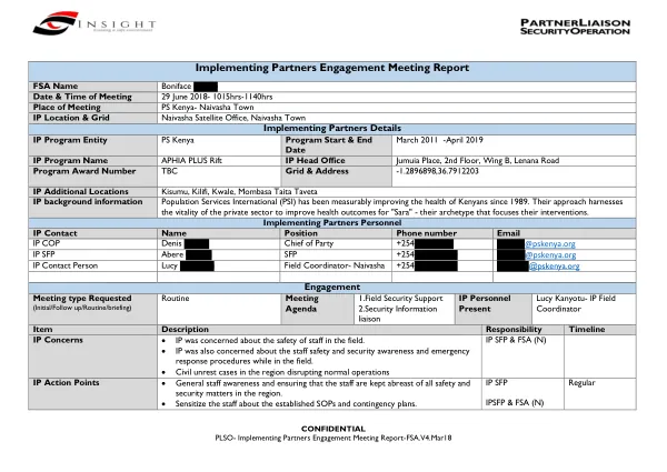 Implementing Partners Engagement Meeting Report-FSA.V4.Mar18