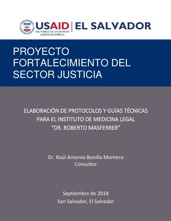 Elaboración de protocolos y guías técnicas para el Instituto de Medicina Legal "Dr. Roberto MASFERRER"