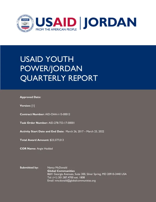 USAID YouthPower Activity Quarterly Report