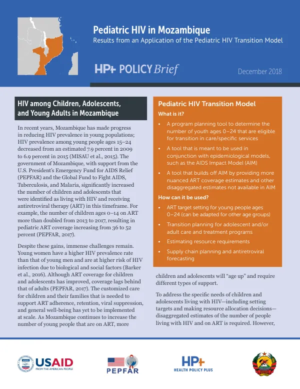 Pediatric HIV in Mozambique: Results from an Application of the Pediatric HIV Transition Model