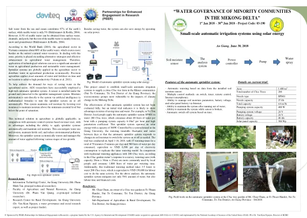 WATER GOVERNANCE OF MINORITY COMMUNITIES IN THE MEKONG DELTA