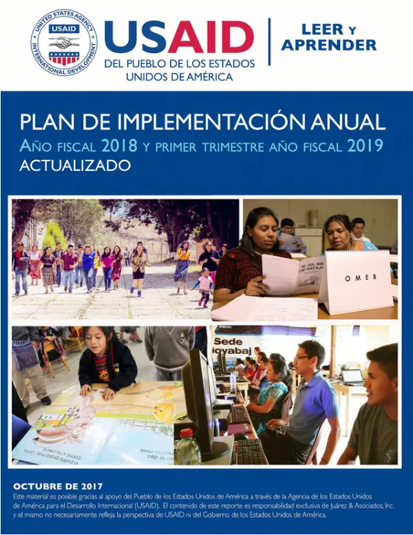 Annual Implementation Plan - Updated: Fiscal Year 2018 (October 1st, 2017 – September 30th, 2018) and First Quarter Fiscal Year 2019 (October 1st, 2018 – December 31st, 2018)