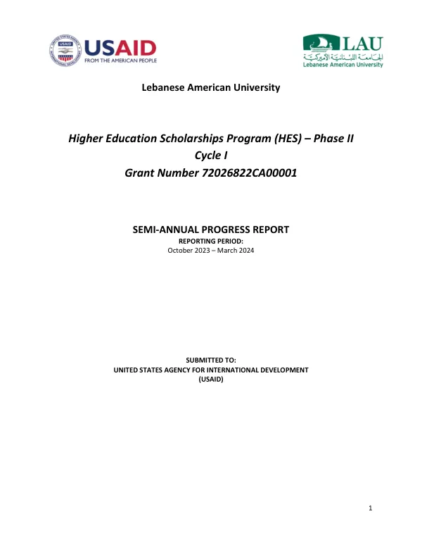 SEMI-ANNUAL PROGRESS REPORT
