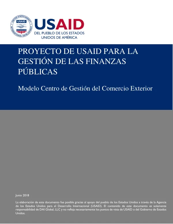 Proyecto de USAID para la Gestión de las Finanzas Públicas