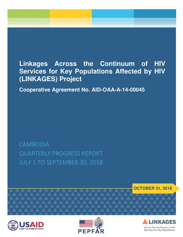 LINKAGES Quarterly Report (July 1 to September 30, 2018) - CAMBODIA