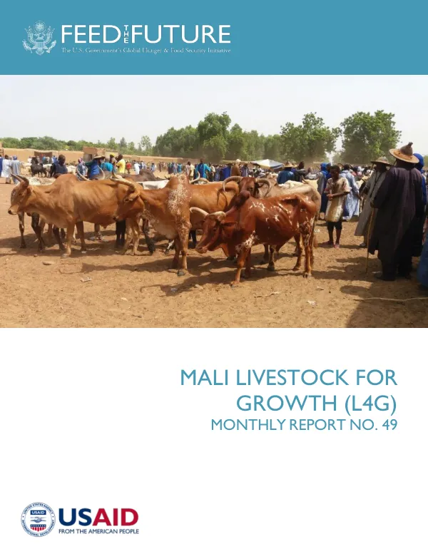 Mali Livestock for Growth (L4G) Monthly Report No. 49