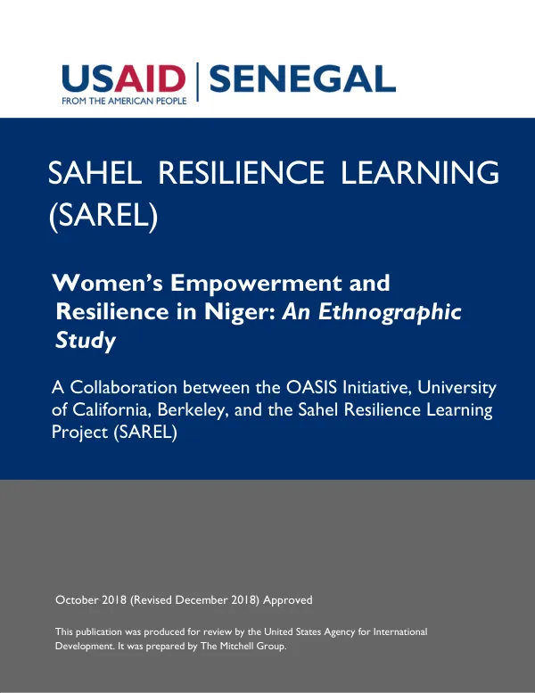 Women’s Empowerment and Resilience in Niger: An Ethnographic Study