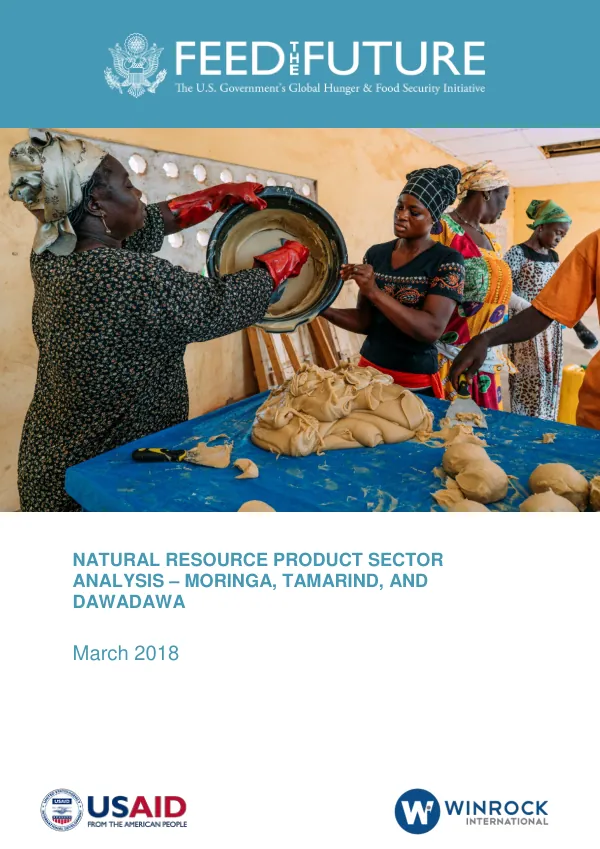 Natural Resource Product Sector Analysis – Moringa, Tamarind, and Dawadawa