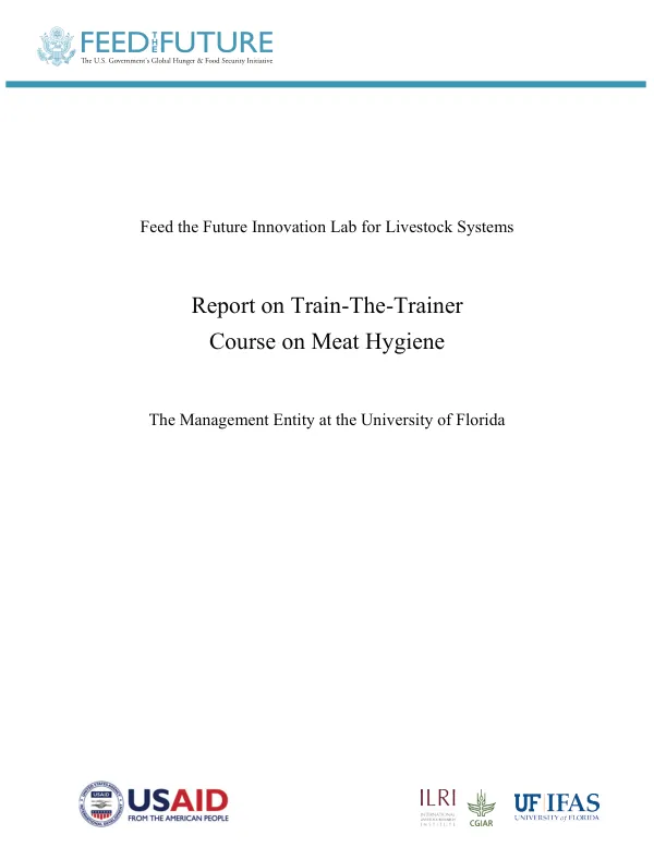 Report on Train-The-Trainer Course on Meat Hygiene