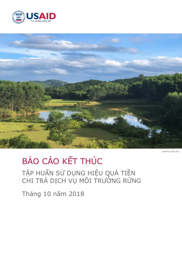 Báo cáo kết thúc: Tập huấn tăng cường năng lực sử dụng hiệu quả tiền dịch vụ môi trường rừng tại tỉnh Thừa Thiên Huế