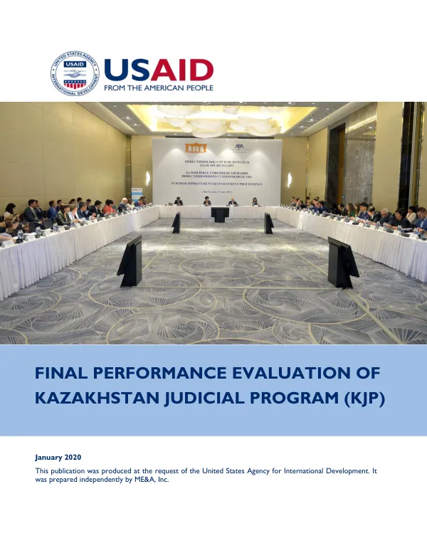 Final performance evaluation of Kazakhstan judicial program (KJP)